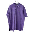 【中古】【古着】 POLO RALPH LAUREN 半袖 ポロシャツ XL パープル ポロ ラルフローレン 鹿子 コットン トップス 古着卸 アメリカ仕入 a708-5338
