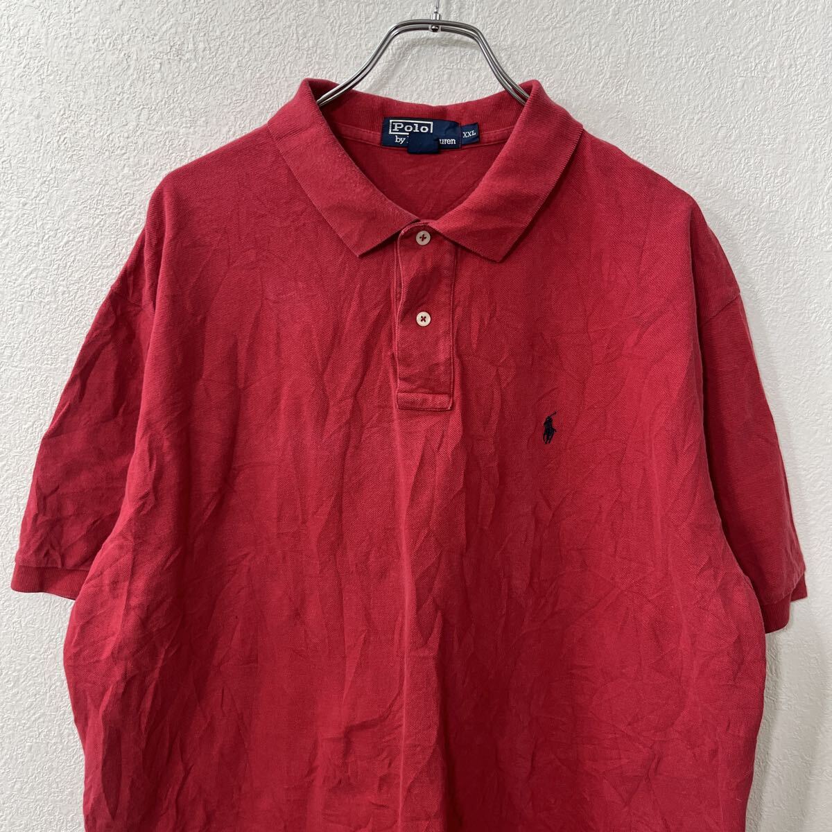 【中古】【古着】 POLO RALPH LAUREN 半袖 ポロシャツ 2XL レッド ポロラルフロー...