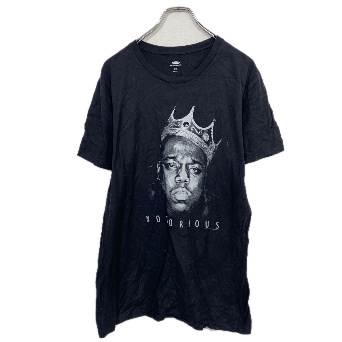 【中古】【古着】 OLD NAVY 半袖 プリントTシャツ L ブラック オールドネイビー メキシコ製 ノトーリアスビッグ 古着卸 アメリカ仕入 a708-5502