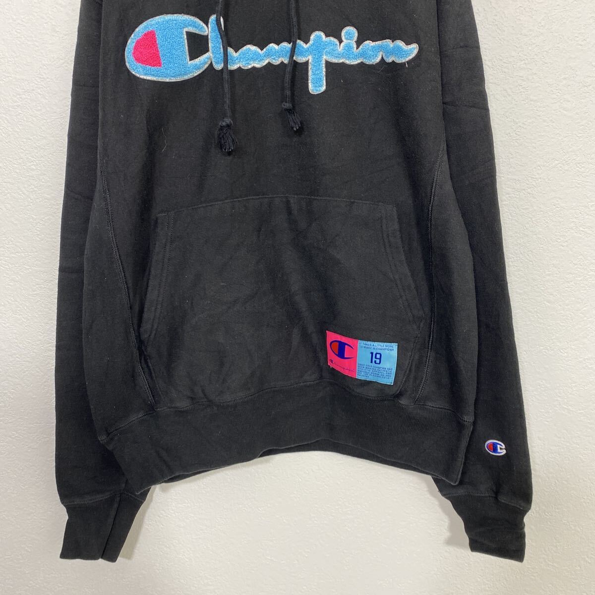 【中古】【古着】 Champion ロゴスウェット パーカー S ブラック チャンピオン リバースウィーブ プルオーバー 裏起毛 古着卸 アメリカ仕入 a708-5518 3