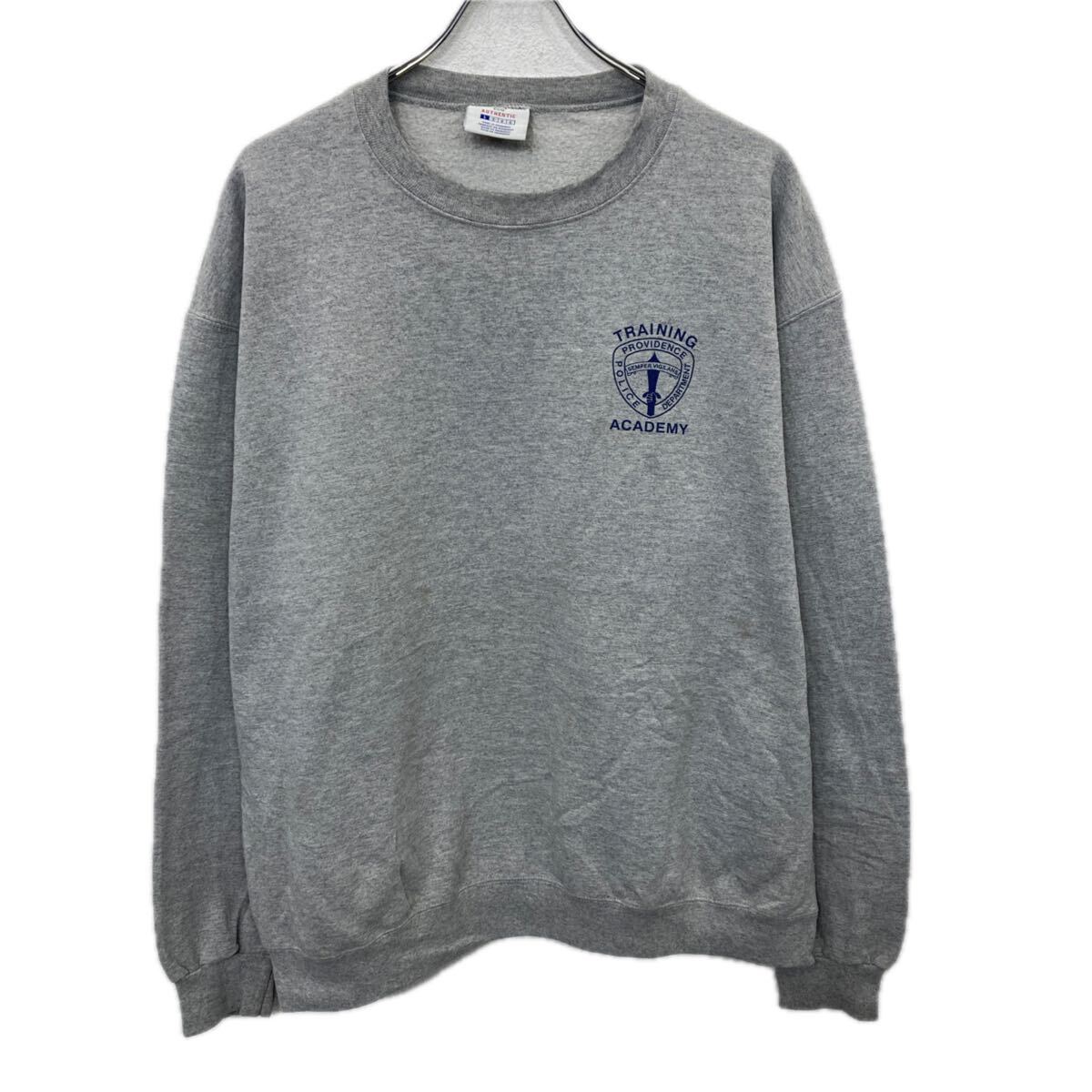 【中古】【古着】 Champion プリントスウェット トレーナー L 杢ライトグレー チャンピオン ワンポイントロゴ コットン 古着卸 アメリ..