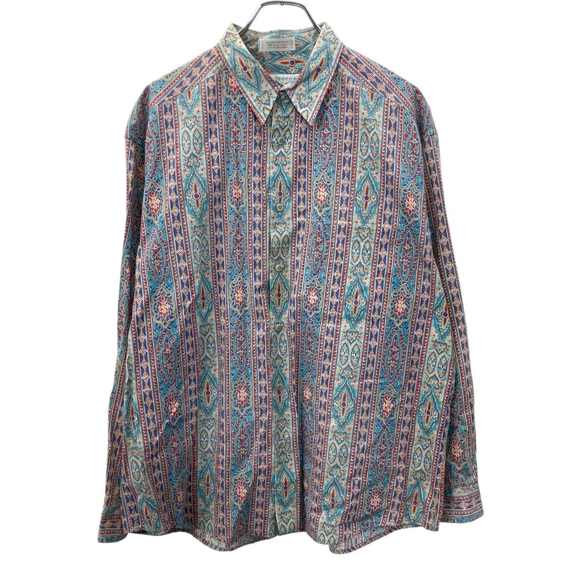 合計金額が3,980円(税込)以上の場合は、送料無料となります。(沖縄・一部離島は9800円以上）商品に興味をもって頂き、誠に有難うございます。恐れ入りますが最後までお読み頂き、ご了承の上ご購入下さい。アメリカから輸入した 長袖シャツ の販売です。【商品説明】※色やデザインは画像をご覧ください。【サイズ】（海外規格の為、基本的には大きめのサイズ感となりますが、詳細は実寸をご参照ください。)サイズ表記にてL実寸着丈 76cm肩幅 54cm身幅 65cm袖丈 54cm(脇下から計測)・素人採寸の為、誤差についてはご容赦下さい。・着用感につきましては普段着用されているものとの実寸を比較して参考にされてください。【状態】状態確認 B〜C ランク品下から2番目のボタン付近に破れがあります。《ランク》A-デッドストックや未使用に近い状態B-使用感はあるが綺麗な状態C-使用感があり多少の汚れがある状態D-使用感があり汚れや破れがある状態（上記ランクは弊社基準でのランク付けとなります。あくまでも参考として頂き、詳細は画像をご確認の上、ご入札ください。また、見落としによる目立たない穴、ほつれ、破れ、汚れ等のダメージ品が混入している場合もございますことをご理解の上、ご入札をお願い致します。）・全体的に使用感はありますが着用に問題はありません。・未洗濯品です。・保管上の折りジワと、ベール品によるシワはご容赦下さい。・状態に特に敏感な方のご入札はご遠慮下さい。※不明な点がありましたらお気軽に、ご質問下さい。【発送】佐川急便で発送します。※（沖縄及び一部離島へはヤマト運輸で発送する場合があります）合計金額が3,980円(税込)以上の場合は、送料無料となります。(沖縄・一部離島は9800円以上）【ご注意】・落札後はノークレーム＆ノーリターンにて、お願い致します。（返品は一切お受けできません。）・古着、usedの特性等を充分にご理解頂ける方のご購入に限らせて頂きます。 古着にご理解の無い方、状態に特に敏感な方のご購入はご遠慮下さい。・サイズ感につきましては普段着用されているものとの実寸を比較して参考にされてください。・できるだけ現物に近い色味をお伝えできるように気を付けておりますが、撮影環境や使用するモニターによっては、商品と画像に若干の色誤差が生じますことをご了承ください。【営業について】誠に勝手ながら、土曜、日曜、祝日、年末年始、ゴールデンウィークはお休みとさせて頂きます。また、お客様へのご対応時間は基本的には営業日の9:00〜17：00までになります。ご対応時間外や休業日にご落札いただいた商品や、ご質問など、頂いたご連絡への返信が滞る場合がございます。ご連絡、発送は休業明けより順次行っていきますのでご了承よろしくお願いいたします。★新商品、毎日大量入荷中です!!!20250813-0