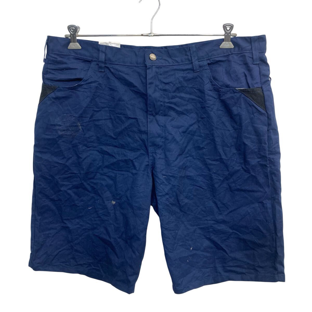 【中古】【古着】 Dickies ショートパンツ 40 ブルー ディッキーズ ジップアップ ビッグサイズ ワーク ショーツ ボトムス 古着卸 アメリカ仕入 2508-628