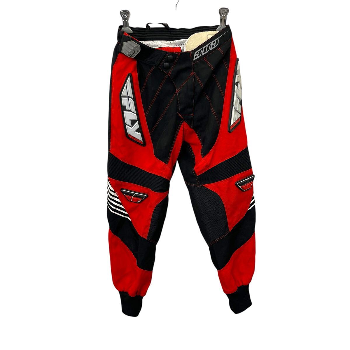 【中古】【古着】 FLY RACING キッズ モトクロスパンツ W22 フライレーシング レッド ブラック バイカ..