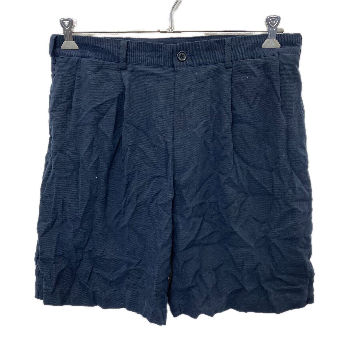 Cotton Pants - 【中古】【古着】 NAUTICA ショートパンツ 34 ネイビー ノーティカ ジップアップ ショーツ シルク コットン ボトムス 古着卸 アメリカ仕入 2508-706