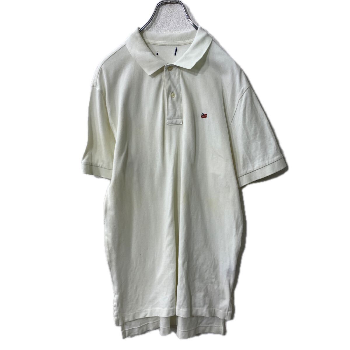 Rakuten - 【中古】【古着】 半袖 ロゴ ポロシャツ 2XL〜 ホワイト 鹿子 ワンポイントロゴ 古着卸 アメリカ仕入 a708-5680