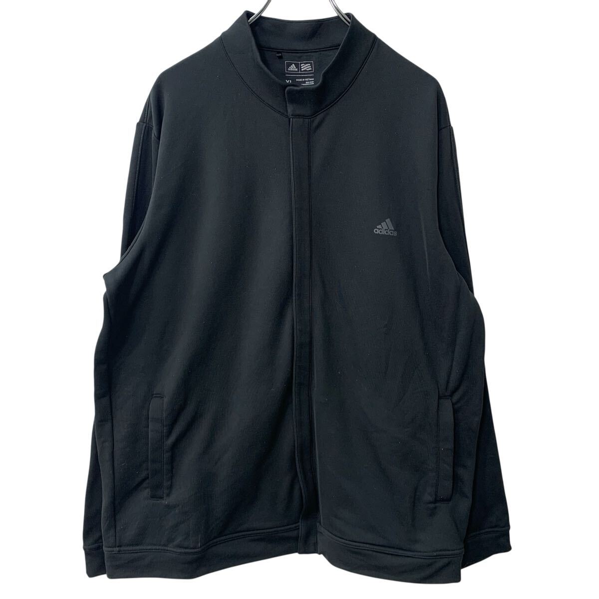 【中古】【古着】 adidas ロゴスウェット ジャージ XL ブラック アディダス ジップアップ トップス 古着卸 アメリカ仕入 a708-5703