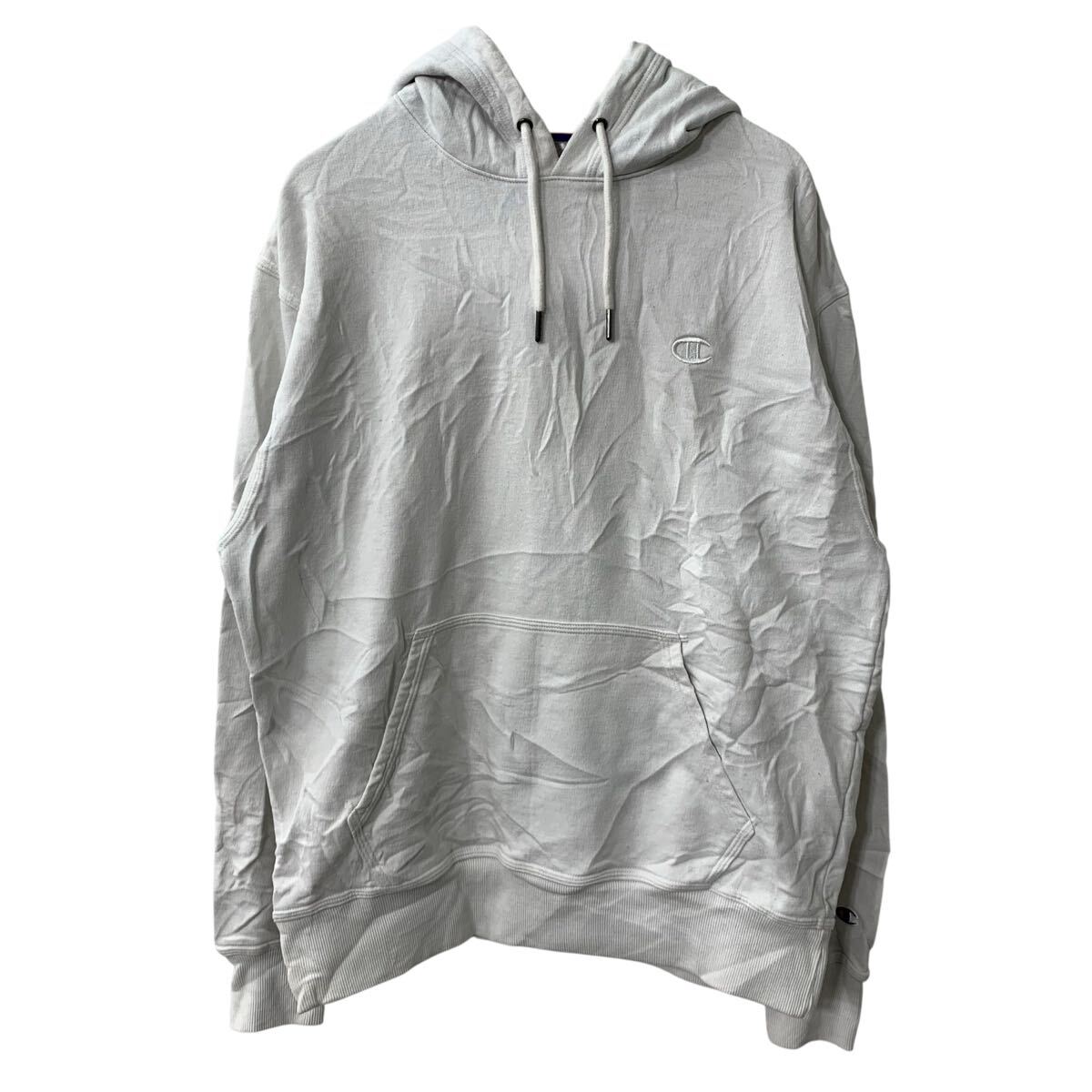 【中古】【古着】 Champion ロゴスウェット トレーナー M ホワイト チャンピオン フーディー プルオーバー トップス 古着卸 アメリカ仕入 a708-5726