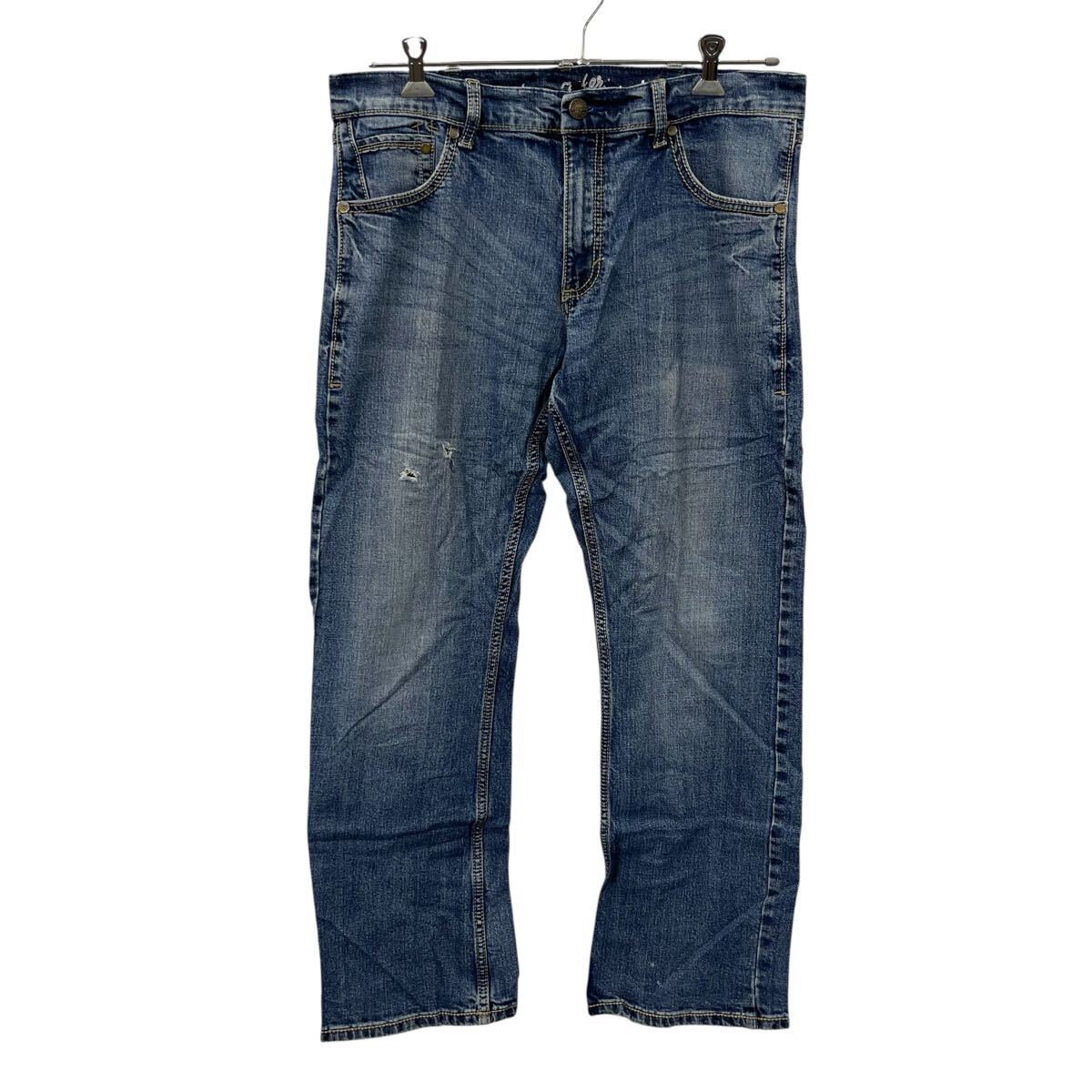 【中古】【古着】 Wrangler デニムパンツ W34 インディゴブルー ラングラー ジップアップ ブーツカット アメカジ ジーンズ 古着卸 アメリカ仕入 2508-755(4.0)