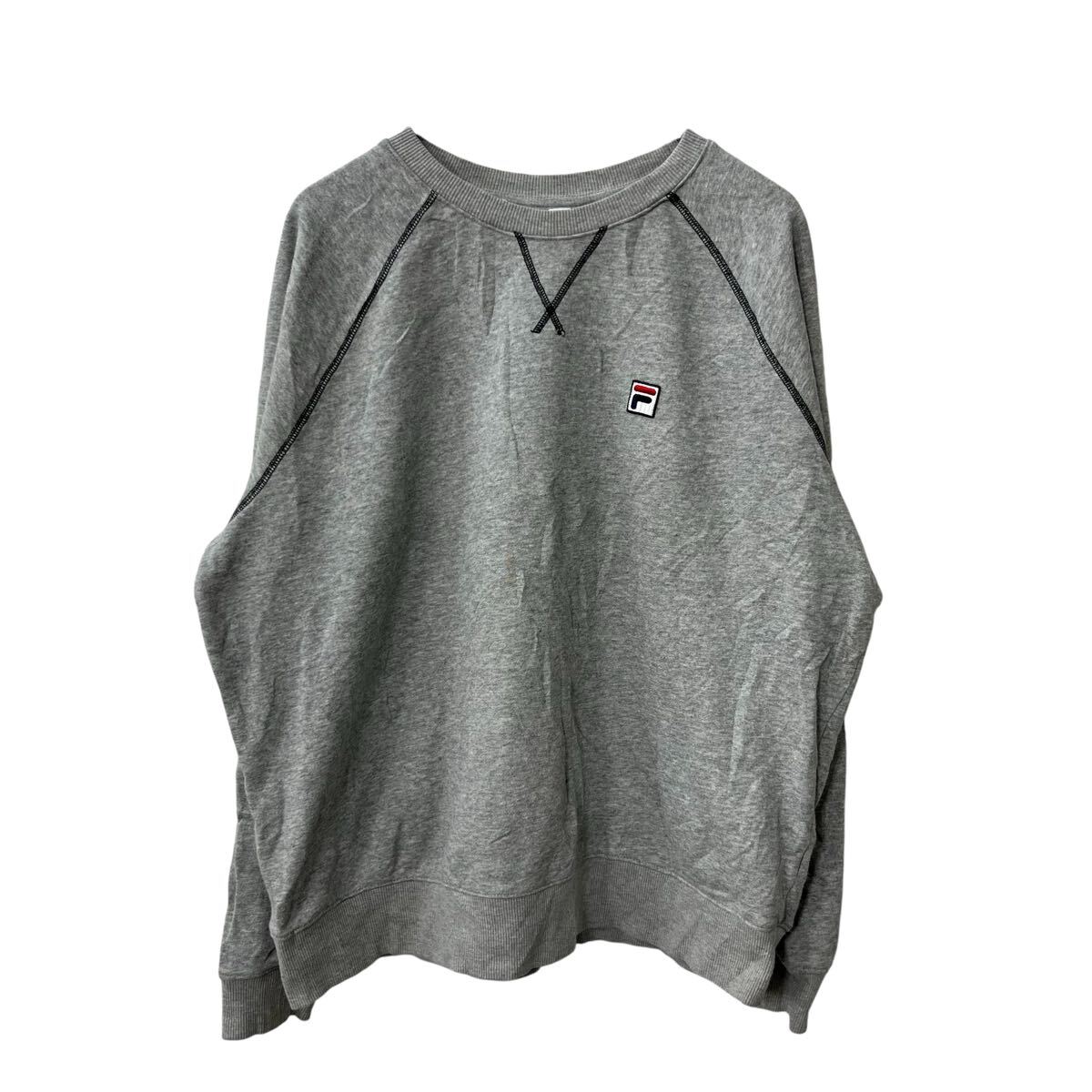 【中古】【古着】 FILA ロゴスウェット トレーナー 2XL グレー フィラ ビッグサイ...