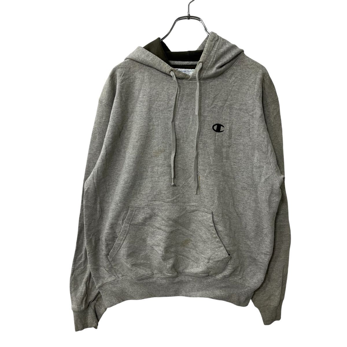 Collaboration - 【中古】【古着】 Champion ロゴスウェット パーカー M グレー チャンピオン フーディー ワンポイントロゴ トップス 古着卸 アメリカ仕入 a708-6001