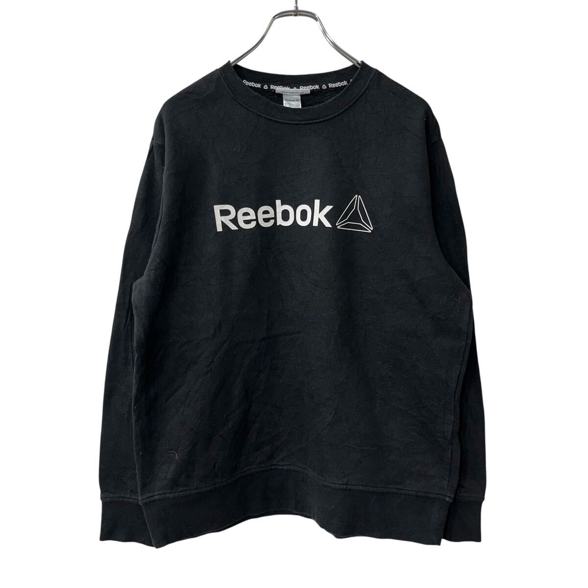 【中古】【古着】 Reebok ロゴスウェット トレーナー M ブラック リーボック カットソー プルオーバー トップス 古着卸 アメリカ仕入 a708-6035