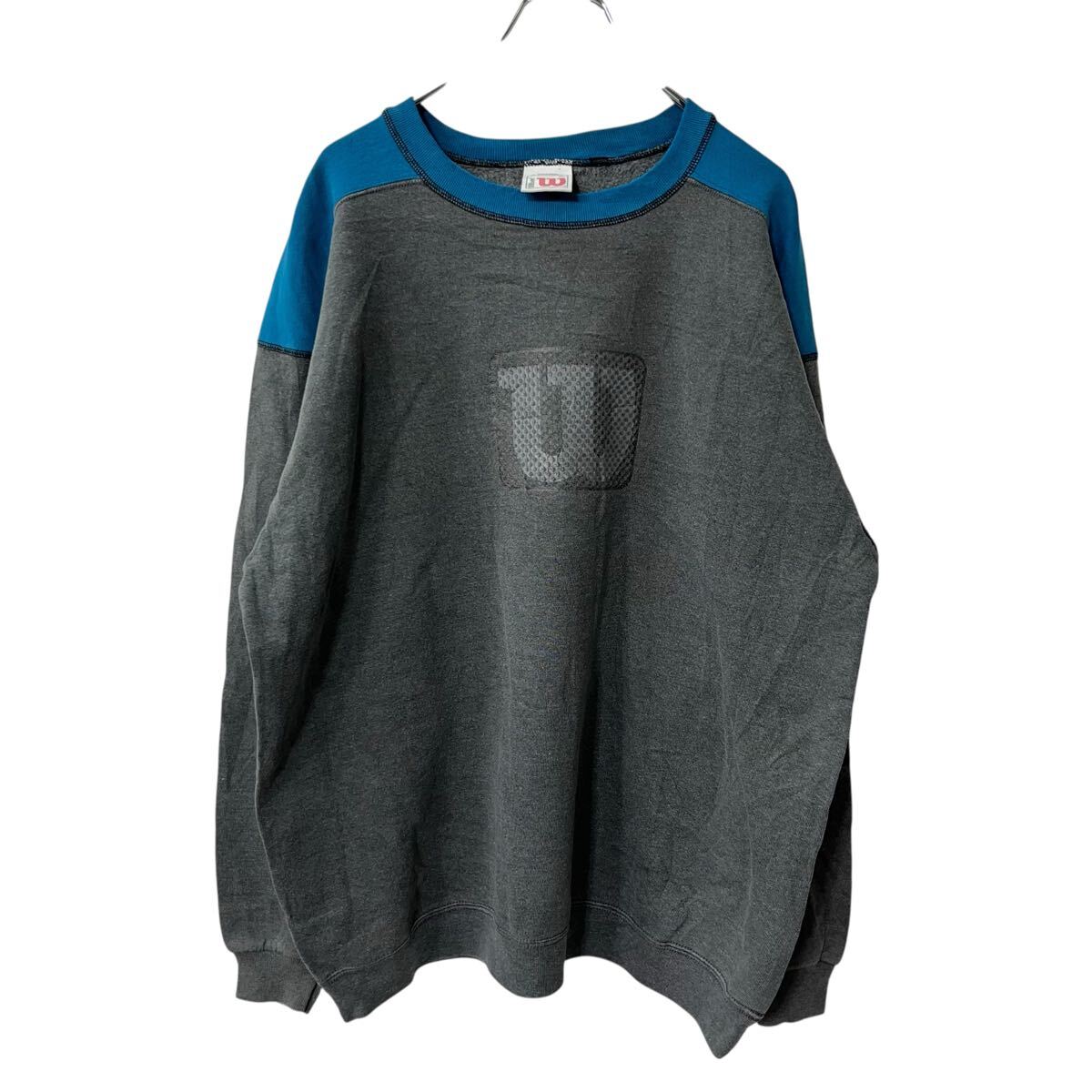 【中古】【古着】 Wilson ロゴスウェット トレーナー XL グレー ウィルソン プルオーバー トップス 古着卸 アメリカ仕入 a708-6049