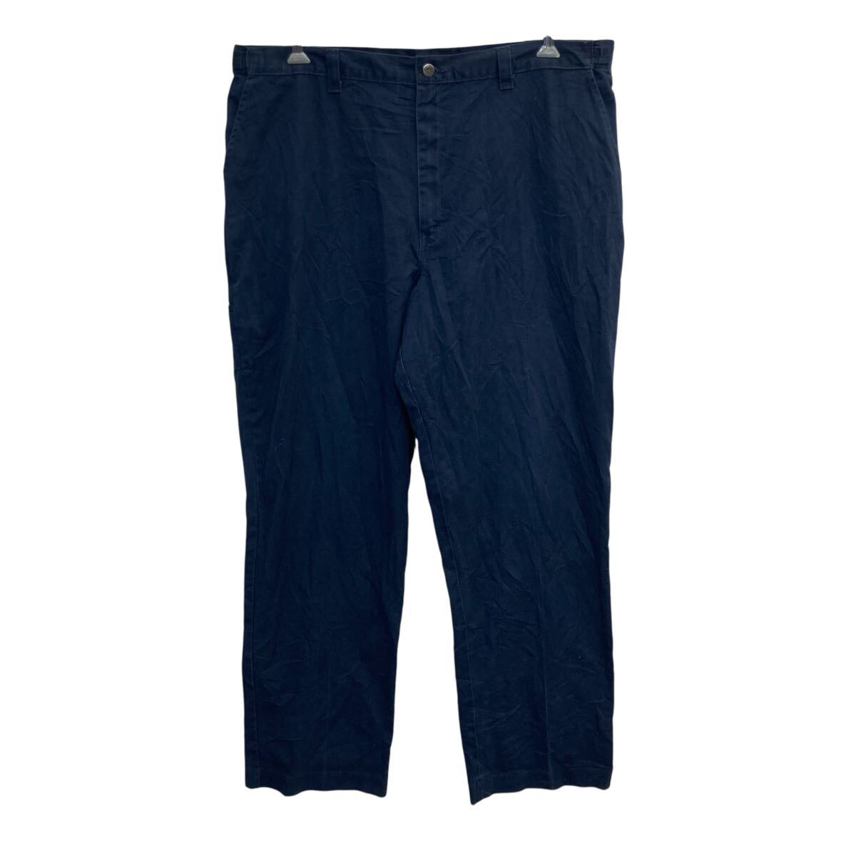 【中古】【古着】 Dickies ワークパンツ W42 ネイビー ディッキーズ ジップアップ ビッグサイズ ワーク ボトムス 古着卸 アメリカ仕入 2509-29