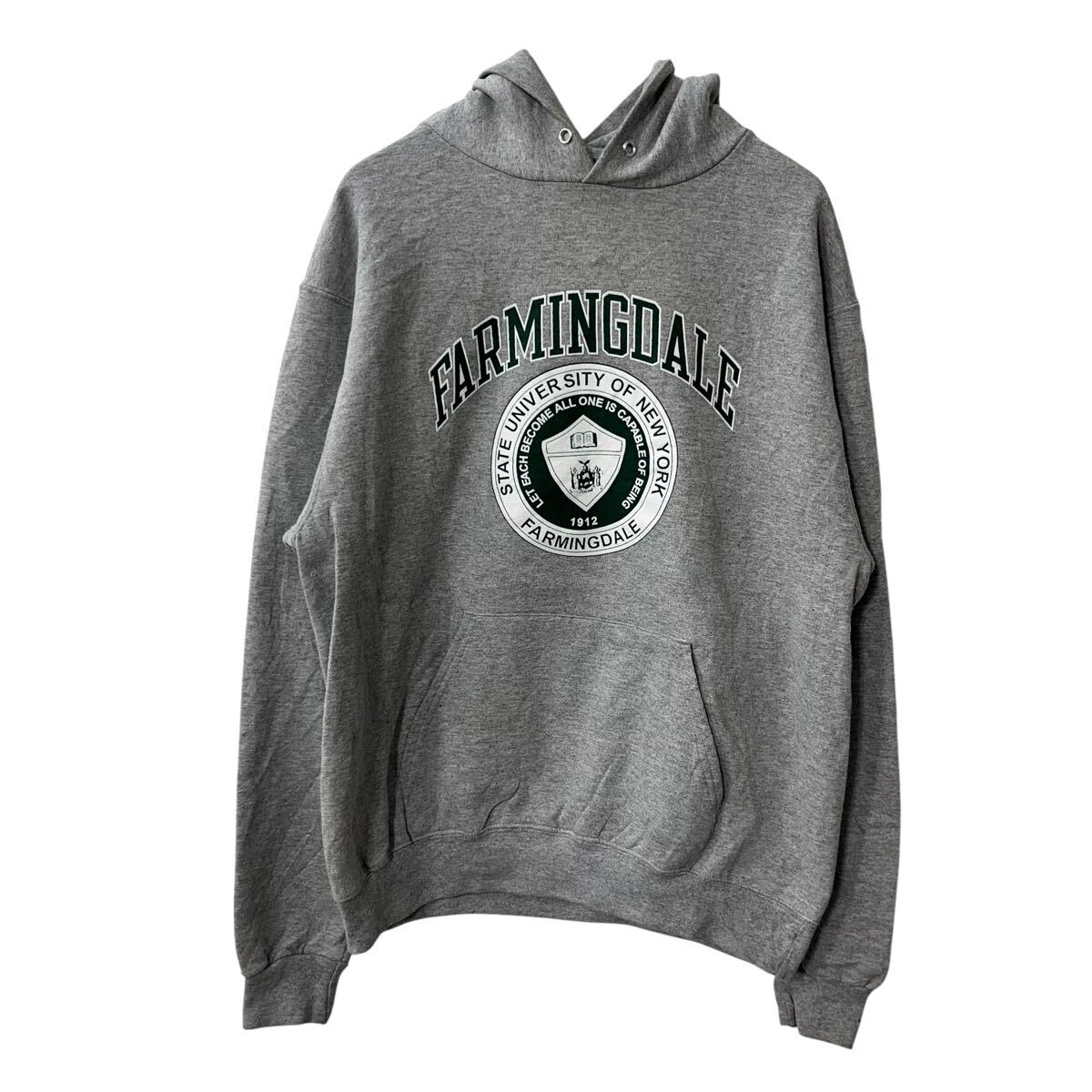 【中古】【古着】 Champion ロゴスウェット パーカー M グレー チャンピオン フーディー プルオーバー トップス 古着卸 アメリカ仕入 a708-6168