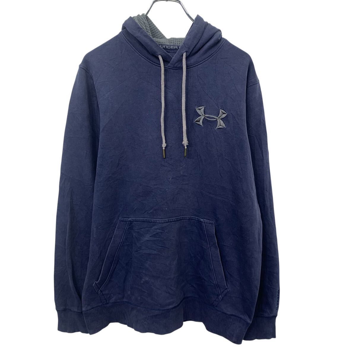 American Casual - 【中古】【古着】 UNDER ARMOUR ロゴスウェット パーカー M ネイビー系 アンダーアーマー プルオーバー スポーティー 古着卸 アメリカ仕入 a708-6209
