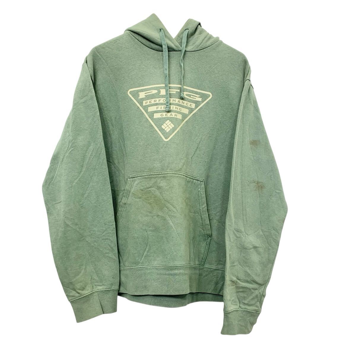 【中古】【古着】 Columbia プリントスウェット パーカー M グリーン系 コロンビア PFG 古着卸 アメリ..