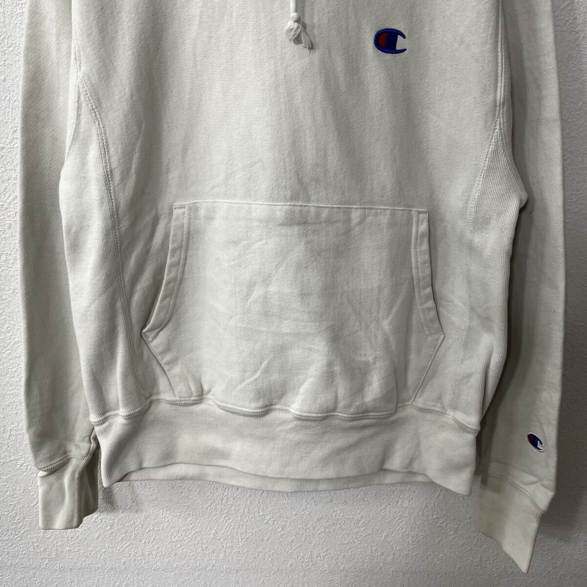 【中古】【古着】 Champion ロゴスウェット パーカー S ホワイト チャンピオン フーディ リバースウィーブ プルオーバー 古着卸 アメリカ仕入 a709-5155 voxtrading-10209667 古着屋DEN サンプル画像3