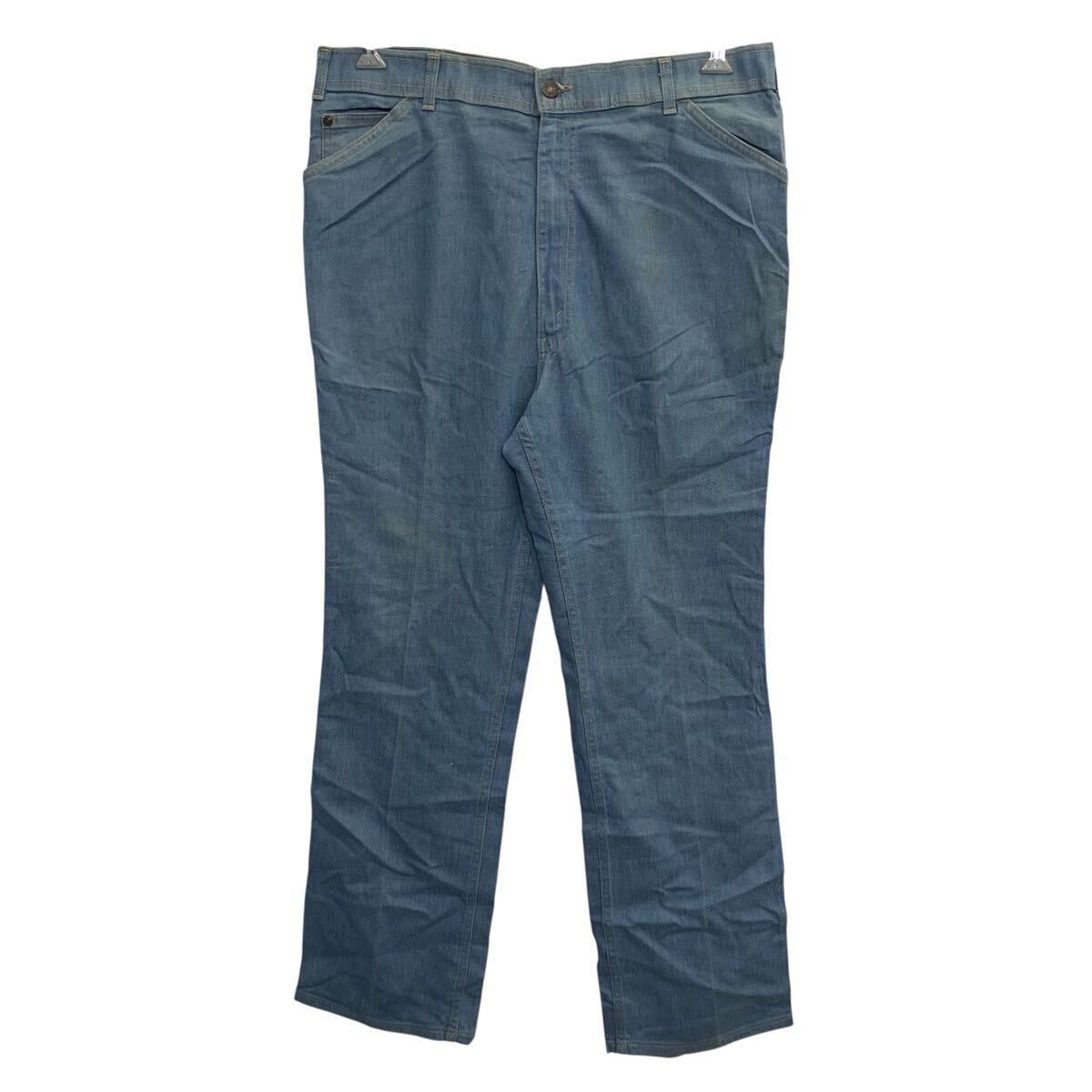 【中古】【古着】 Levi's FOR MEN デニムパンツ W42 ブルー リーバイス ジップアップ アメリカ製 70's〜 フレアパンツ 古着卸 アメリカ仕入 2509-236