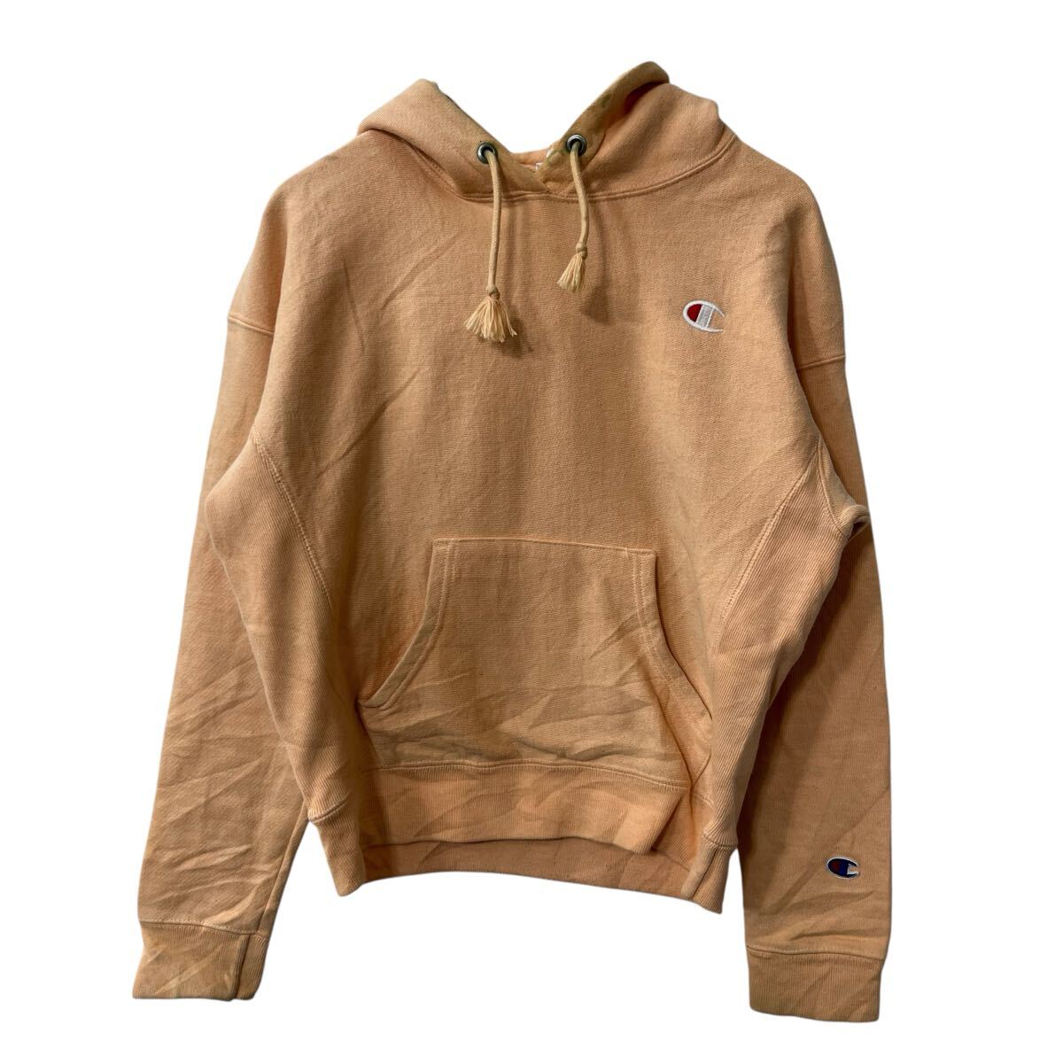 【中古】【古着】 Champion ロゴスウェット トレーナー XL ペールオレンジ チャンピオン リバースウィーブ ワンポイントロゴ 古着卸 アメリカ仕入 a709-5277(4)