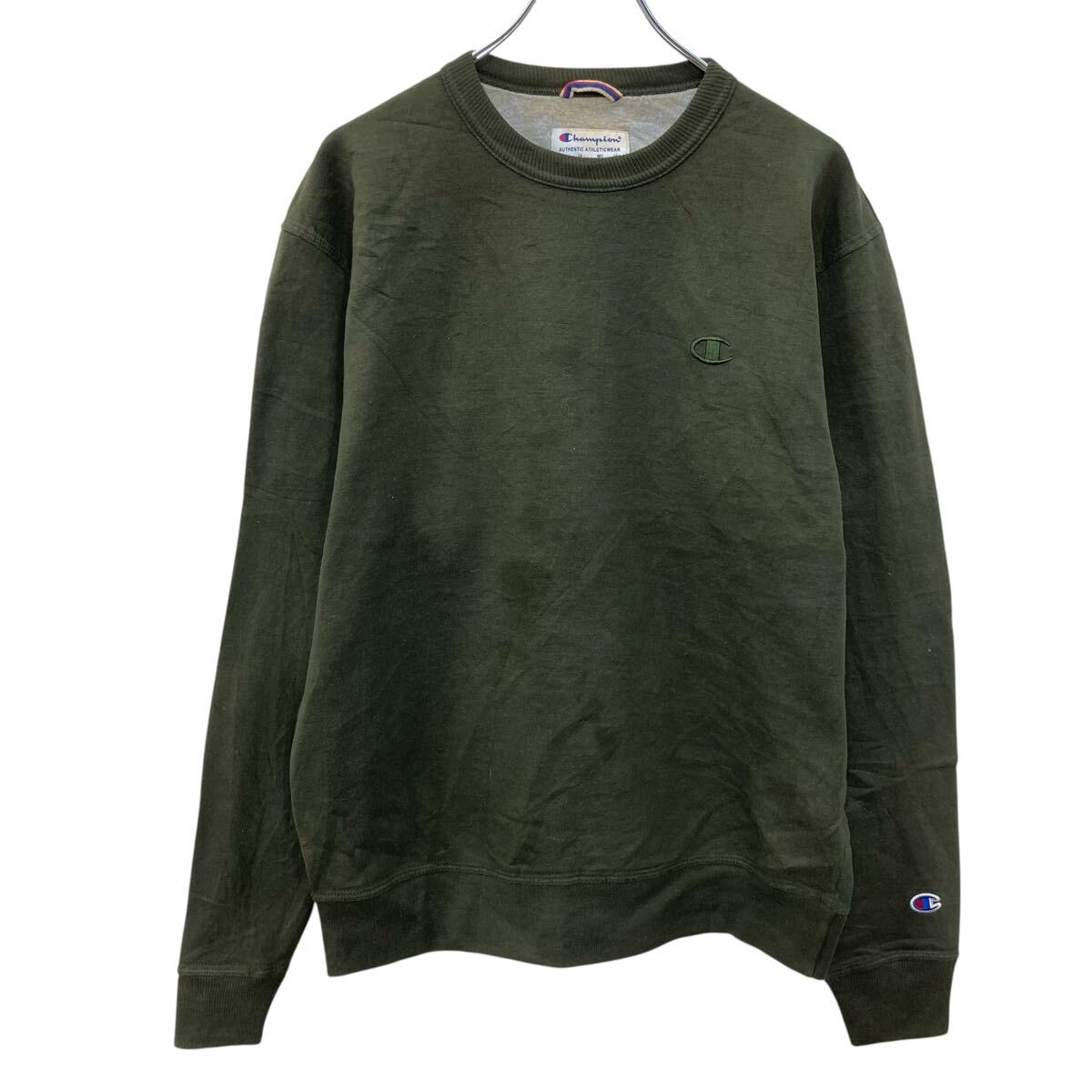 【中古】【古着】 Champion 無地 スウェット トレーナー M オリーブグリーン チャンピオン 裏起毛 ワンポイントロゴ 古着卸 アメリカ仕入 a709-5289