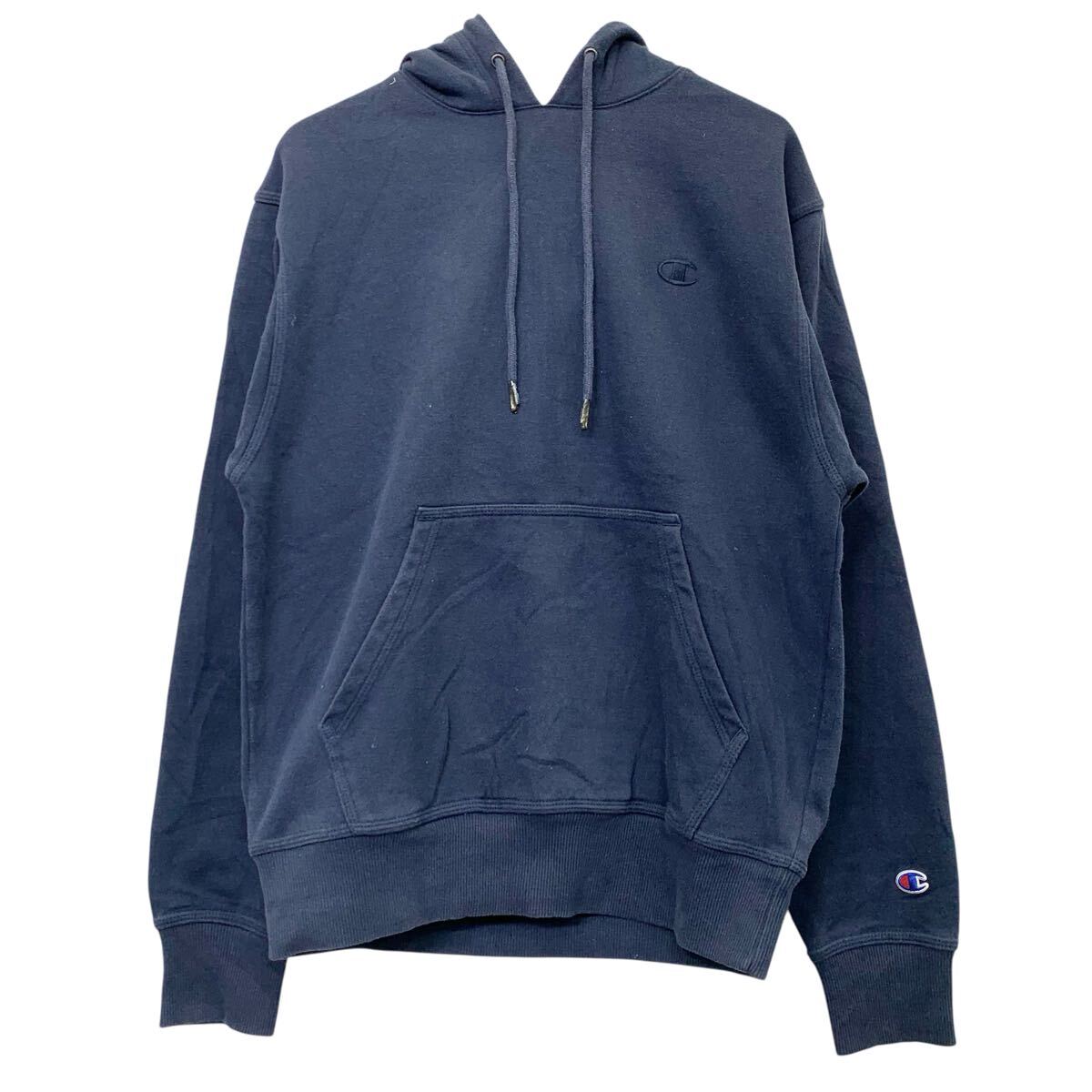 Rakuten - 【中古】【古着】 Champion ロゴスウェット パーカー L ネイビー チャンピオン 裏起毛 古着卸 アメリカ仕入 a709-5590