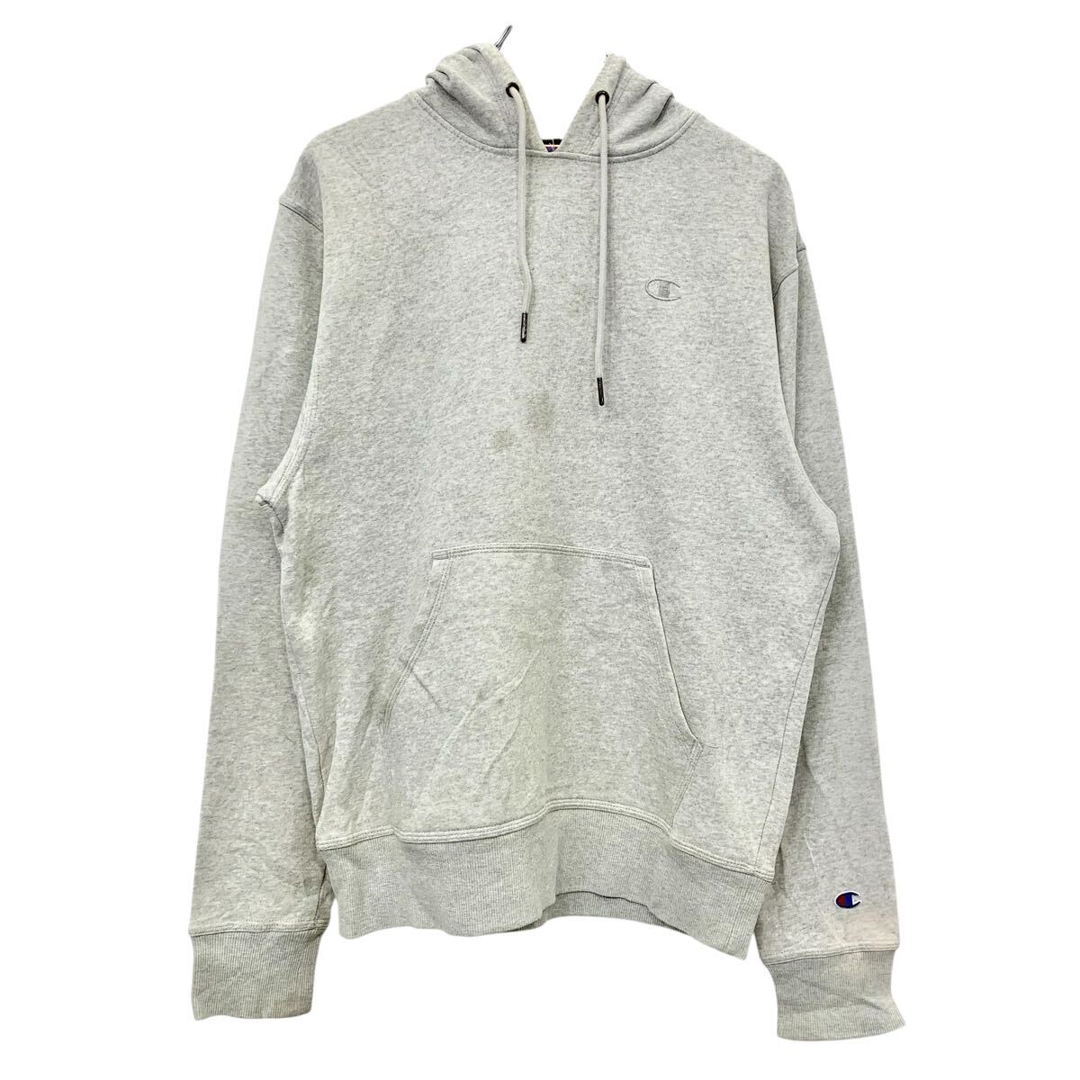 Hawaiian - 【中古】【古着】 Champion ロゴスウェット パーカー L ライトグレー チャンピオン 裏起毛 古着卸 アメリカ仕入 a709-5591