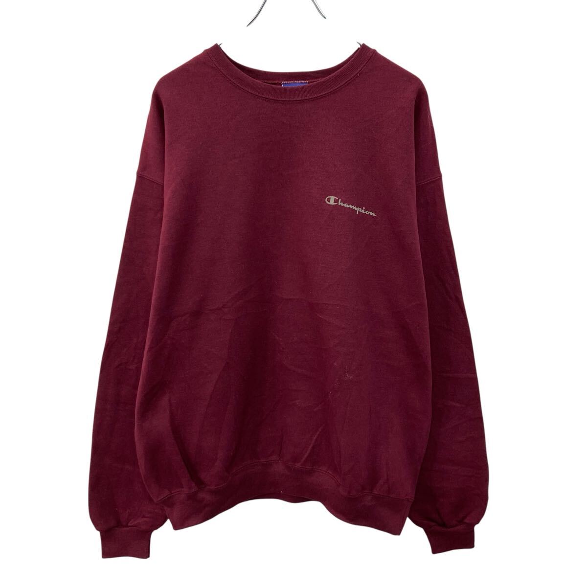 【中古】【古着】 Champion 無地 スウェット トレーナー L ワインレッド チャンピオン 裏起毛 ビッグサイズ 古着卸 アメリカ仕入 a709-5600