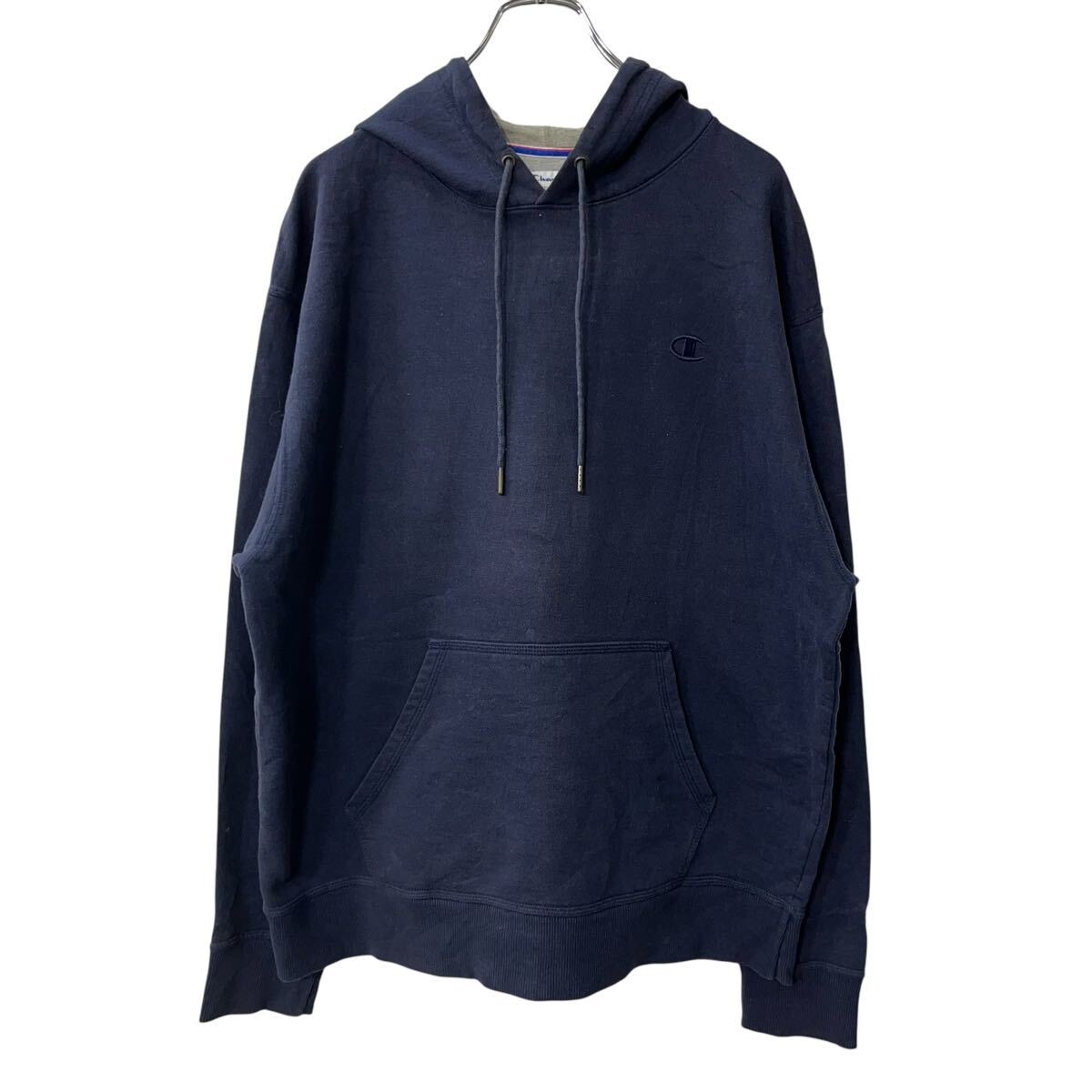 Rakuten - 【中古】【古着】 Champion ロゴスウェット パーカー L ネイビー チャンピオン フーディー プルオーバー ワンポイントロゴ 古着卸 アメリカ仕入 a709-5666