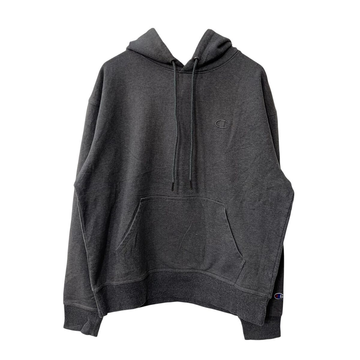 Collaboration - 【中古】【古着】 Champion ロゴスウェット パーカー M グレー チャンピオン フーディー プルオーバー ワンポイントロゴ 古着卸 アメリカ仕入 a709-5717