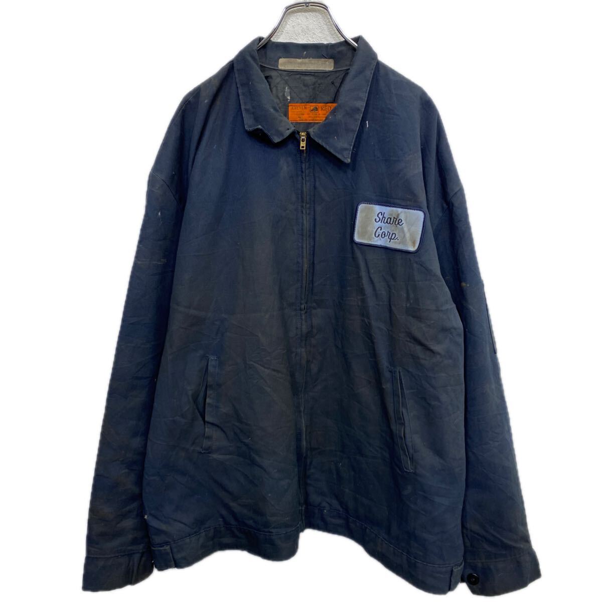  RED KAP ワークジャケット 2XL ネイビー レッドキャップ USA製 作業着 ビッグサイズ 古着卸 アメリカ仕入 a709-5847
