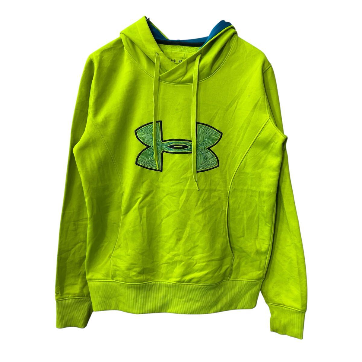 Japanese Pattern - 【中古】【古着】 UNDER ARMOUR ロゴスウェット パーカー M ネオンイエロー アンダーアーマー フーディー プルオーバー 古着卸 アメリカ仕入 a709-6007