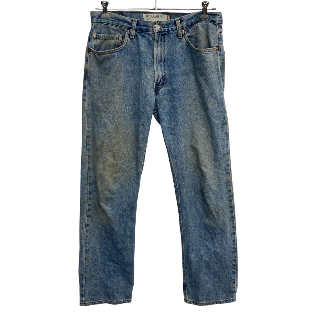【中古】【古着】 Levi's 505 デニムパンツ W34 ライトブルー リーバイス ジップアップ レギュラーフィット コットン100％ ジーンズ 25..