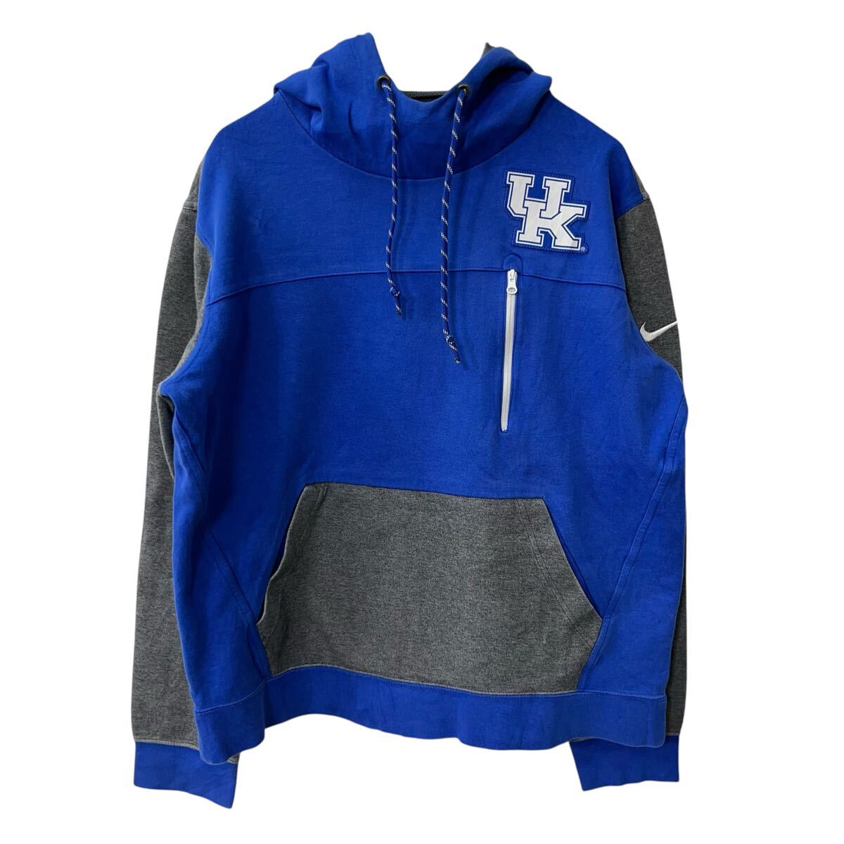 運動外衣 - 【中古】【古着】 NIKE ロゴスウェット トレーナー L ブルー ナイキ ジップアップ フーディー プルオーバー トップス 古着卸 アメリカ仕入 a709-6341