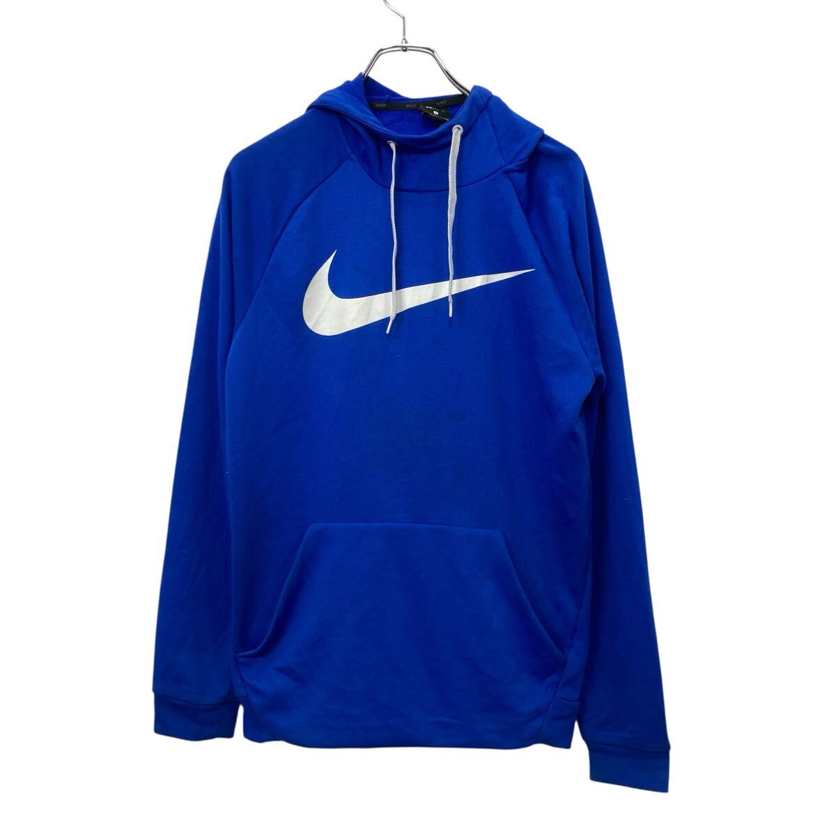 Collaboration - 【中古】【古着】 NIKE プリントスウェット パーカー S ブルー ホワイト ナイキ プルオーバー ビッグプリント スポーティ 古着卸 アメリカ仕入 a709-6349