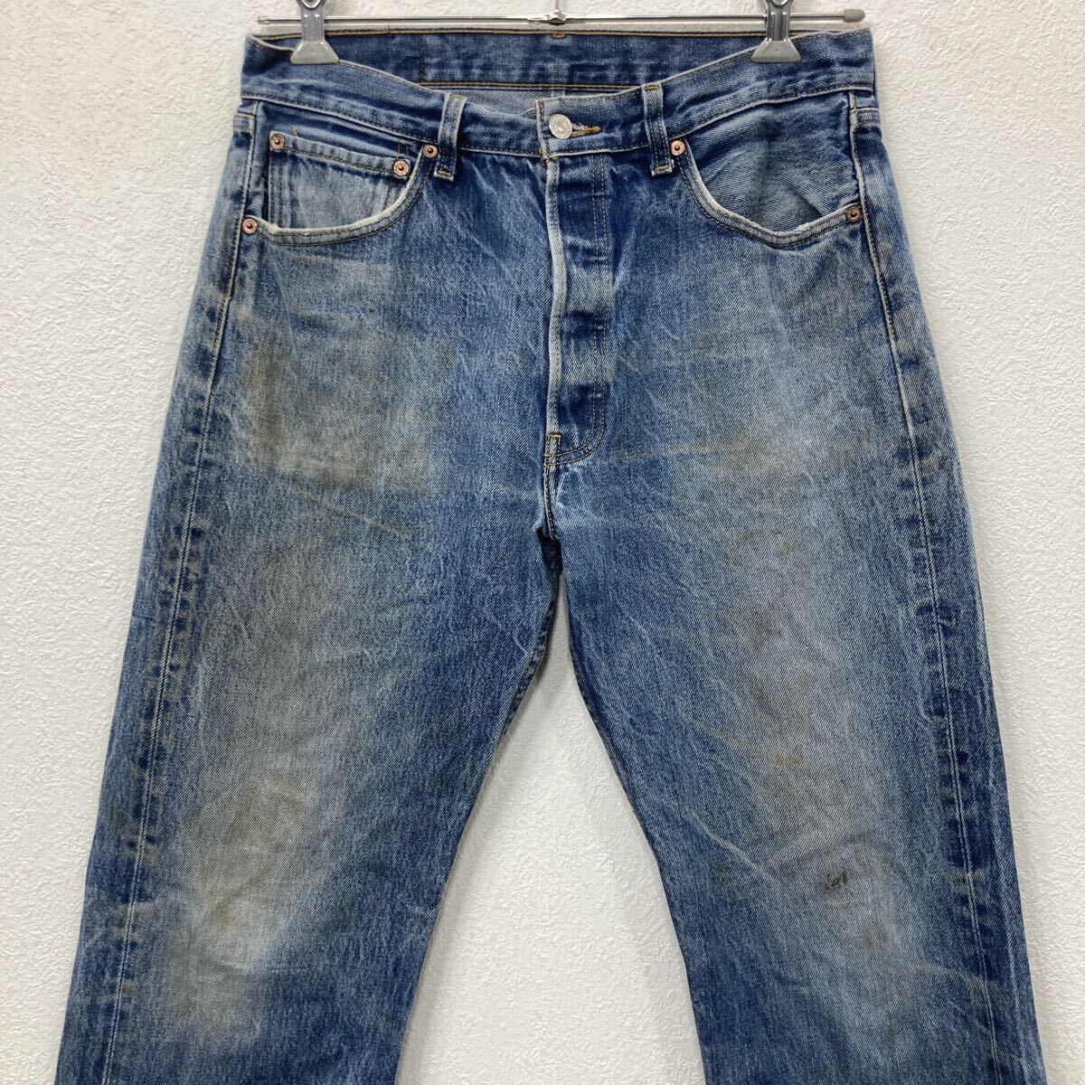 【中古】【古着】 Levi's 501 デニムパンツ W31 インディゴブルー リーバイス ボタンフライ コットン100% ジーンズ 2509-576