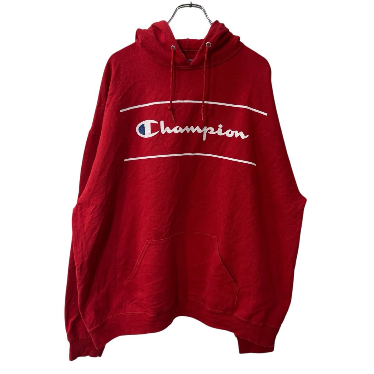 Rakuten - 【中古】【古着】 Champion ロゴスウェット パーカー 2XL レッド チャンピオン フーディー ビッグサイズ プルオーバー カットソー トップス 冬物 a709-6500