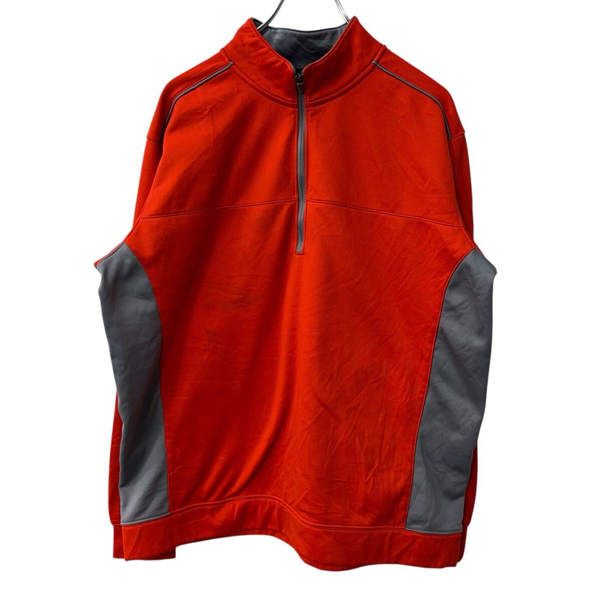 【中古】【古着】 NIKE GOLF ロゴスウェット トレーナー L オレンジ ナイキ ゴルフ ハーフジップ 裏起毛 ポリエステル100% プルオーバー 冬物 a709-6507(4.0)