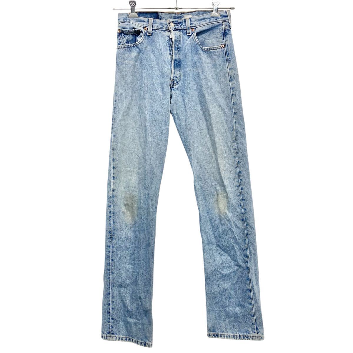【中古】【古着】 Levi's 501 デニムパンツ W29 アイスブルー リーバイス ボタンフライ ジーンズ グアテマラ製 古着卸 アメリカ仕入 2509-662
