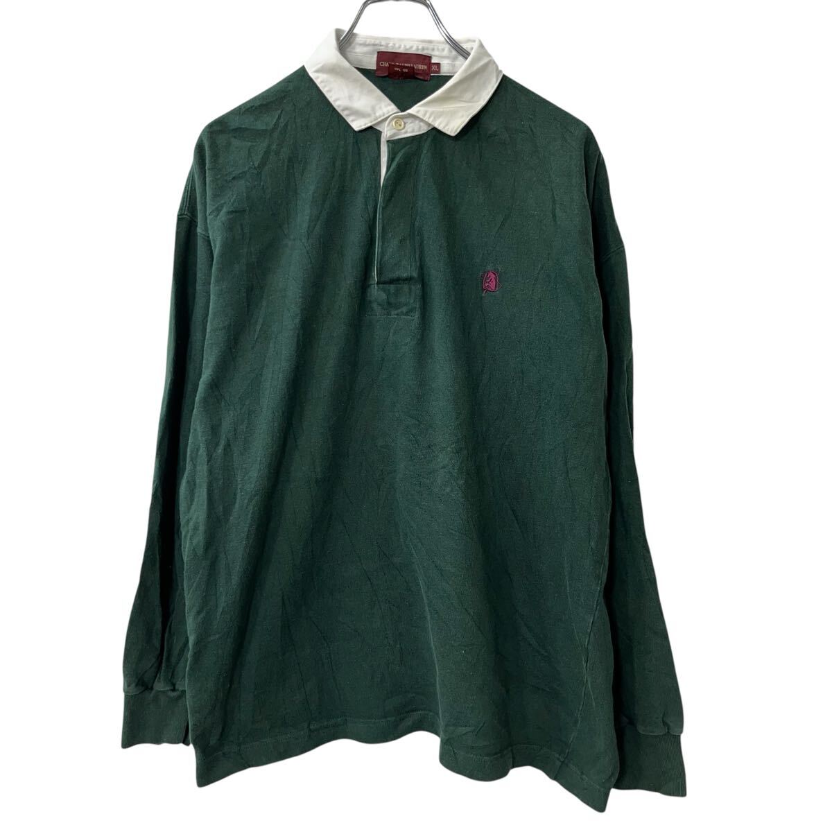 【中古】【古着】 CHAPS Ralph Lauren 長袖 無地ポロシャツ XL グリーン チャップス ラルフローレン プルオーバー ラガーシャツ 秋物 a..