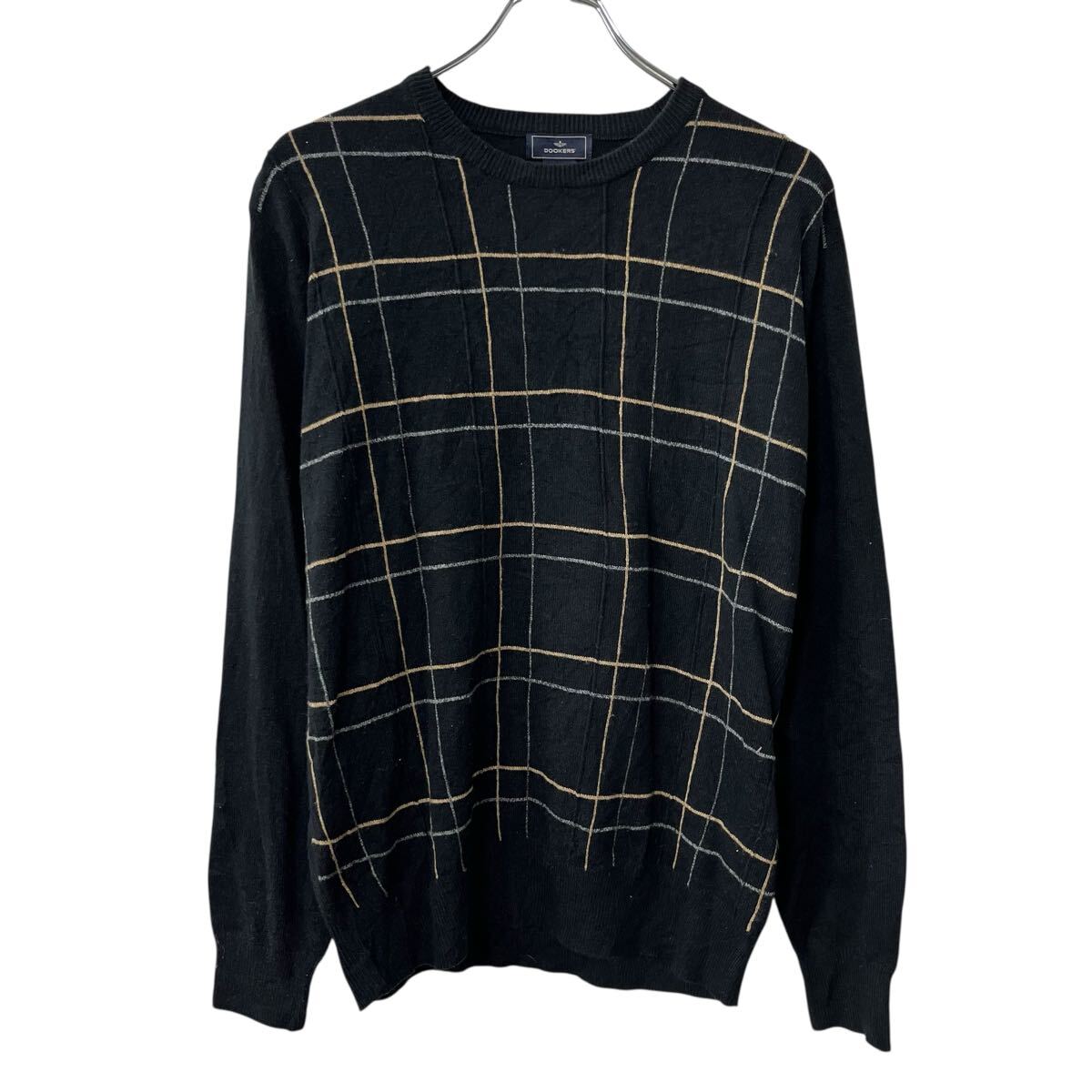 M*u様 DOCKERS ドッカーズ オリーブグリーンダイヤモンド柄ニット 古着