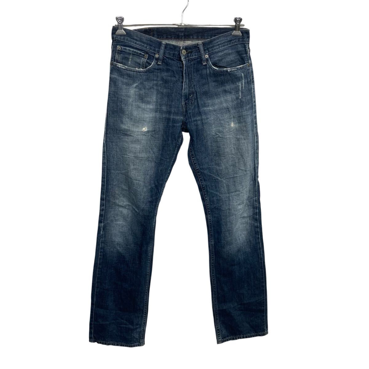 【中古】【古着】 Levi's 514 デニムパンツ W32 ダークブルー リーバイス ジップアップ アメカジ ジーンズ デニム コットン 2510-225