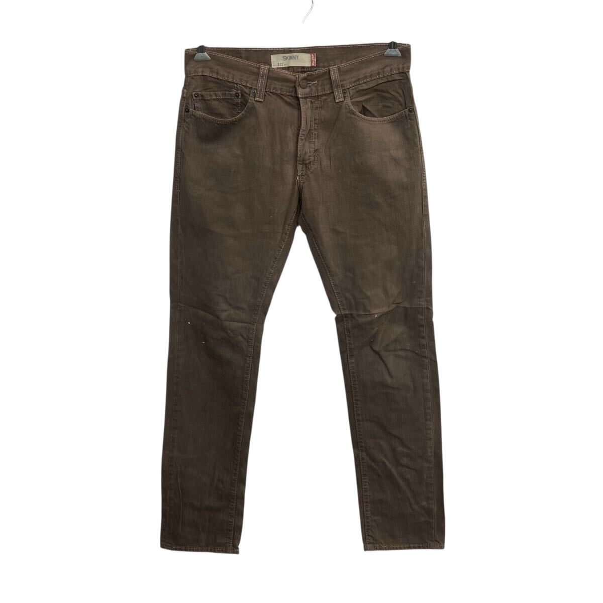 【中古】【古着】 Levi's 511 デニムパンツ W33 ブラウン リーバイス ジップアップ メキシコ製 アメカジ カジュアル ジーンズ デニム 無地 2510-232