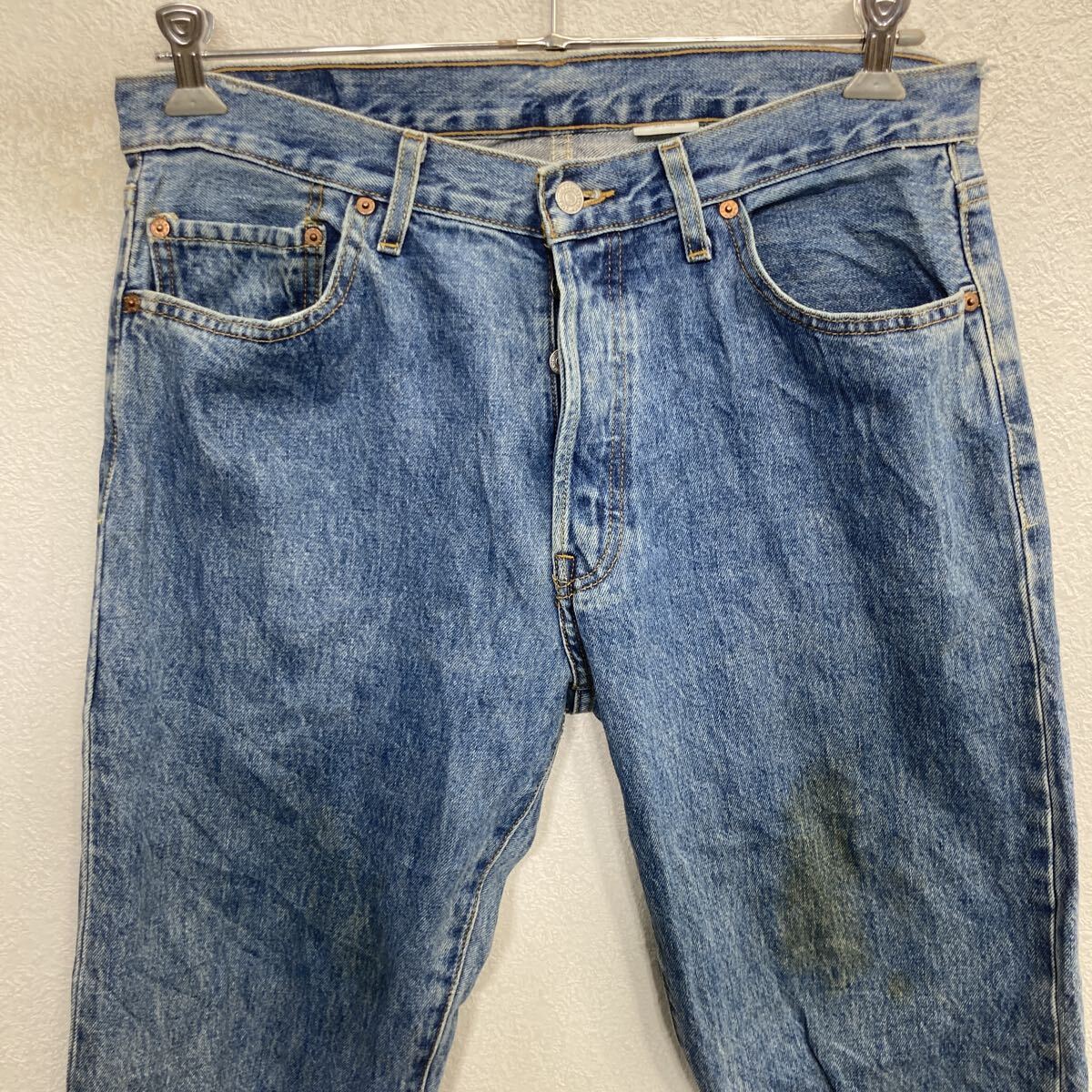 【中古】【古着】 Levi's 501 デニムパンツ W35 ブルー リーバイス ボタンフライ アメカジ ジーンズ デニム コットン 2510-304 2
