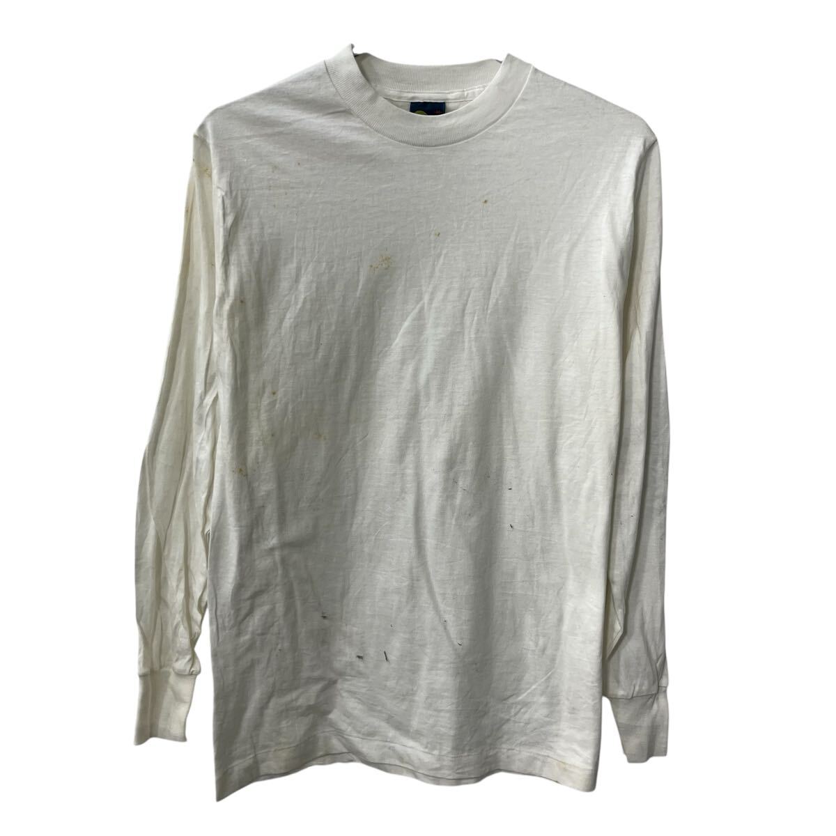 Rakuten - 【中古】【古着】 Tropiy 長袖 ロゴTシャツ M ホワイト USA製 コットン100% 袖プリント ロンT シンプル カットソー トップス 春物 a710-5617