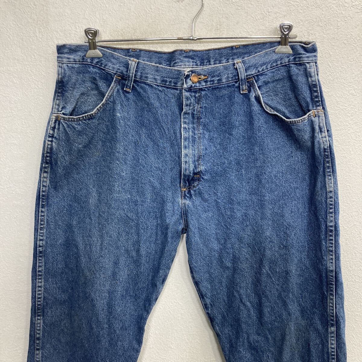 【中古】【古着】 RUSTLER デニムパンツ W40 ブルー ラスラー ジップアップ メキシコ製 アメカジ ジーンズ デニム コットン ビッグサイズ 2510-396