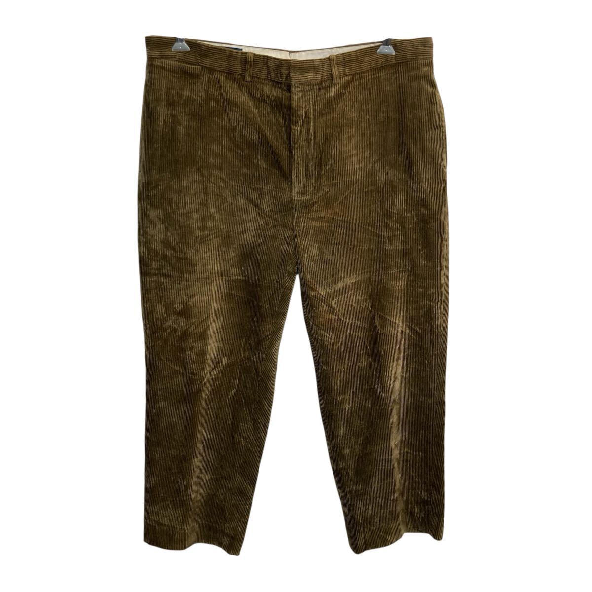 【中古】【古着】 Polo Ralph Lauren コーデュロイパンツ W40 ブラウン ポロラルフローレン ジップアップ カジュアル 無地 ビッグサイズ 2510-421