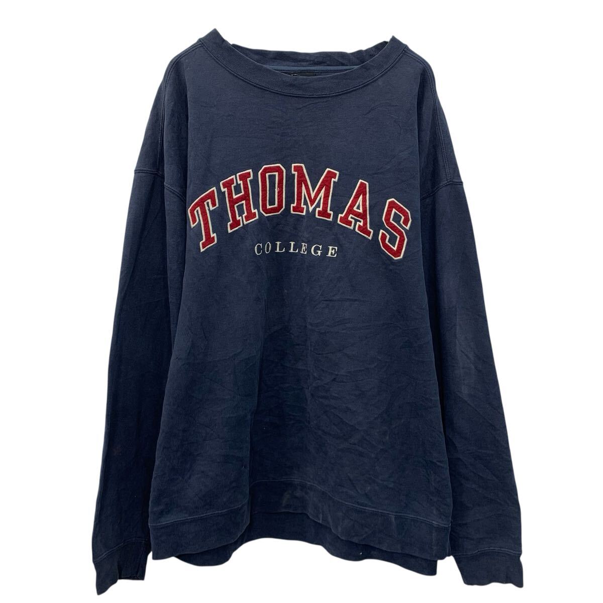 Japanese Pattern - 【中古】【古着】 Ouray Sportswear ロゴスウェット トレーナー L ネイビー プルオーバー シンプル 刺繍ロゴ 無地トレーナー 秋物 a710-5874
