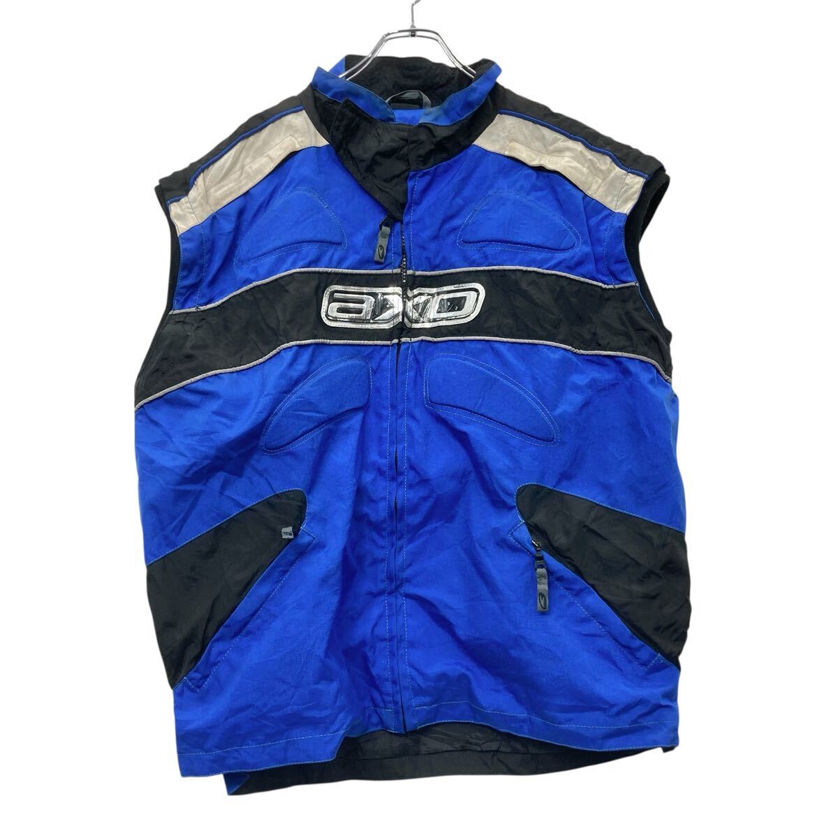 【中古】【古着】 axo レーシングベスト XL位 ブルー・ホワイト・ブラック アクソ モトクロス レーシン..