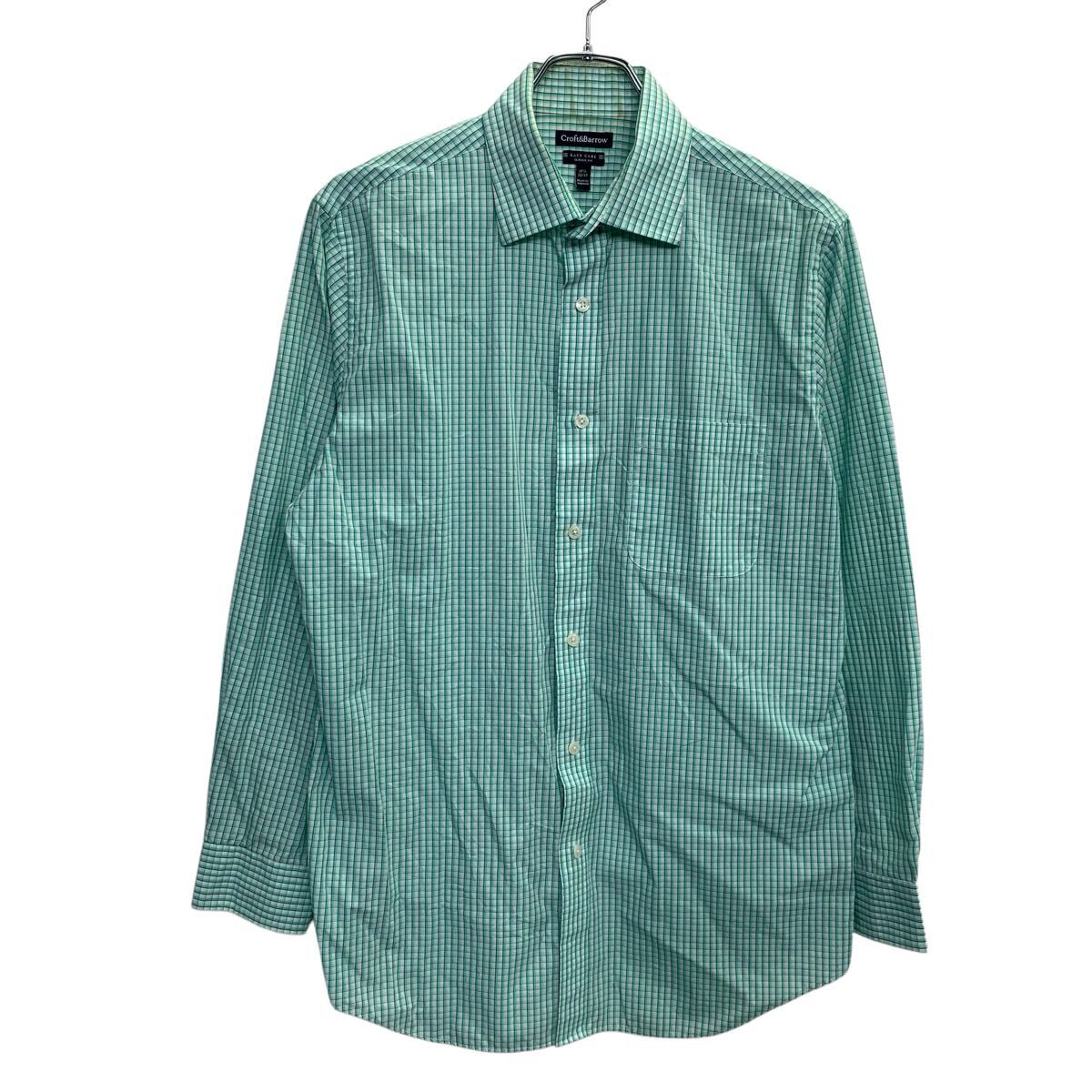 【中古】【古着】 Croft&Barrow 長袖 チェックシャツ M マルチカラー グリーン クロフトアンドバロー ボタンダウン ギンガムチェック ..